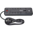 Do it Best 10-Outlet 3000J Black Surge Protector Strip with Phone Line Protection & 6 Ft. Cord Image 2