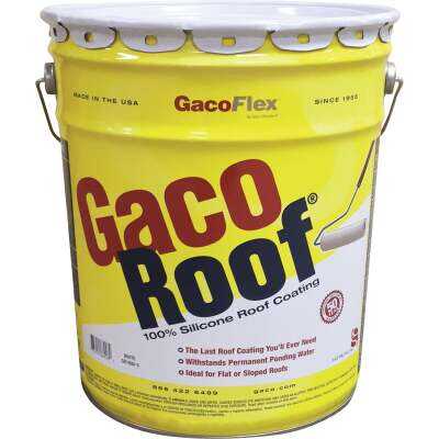 GacoFlex GacoRoof VOC-Compliant Silicone Roof Coating, White, 5 Gal.