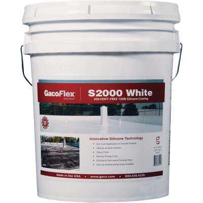 GacoFlex 5 Gal. White Solvent-Free 100% Silicone Roof Coating, 193-961